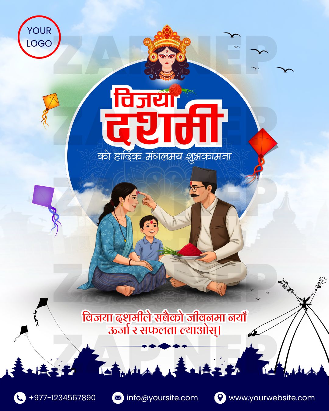 Vijaya Dashami Social Media Post Design 6